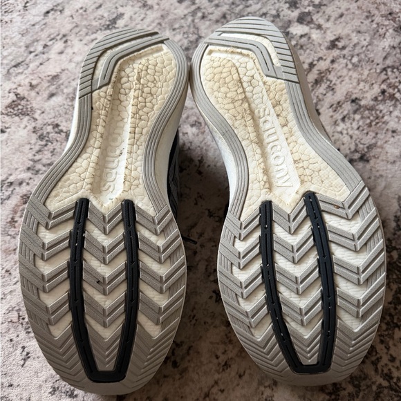 Saucony Endorphin Black Athletic Shoes with White Accents - Picture 4 of 4